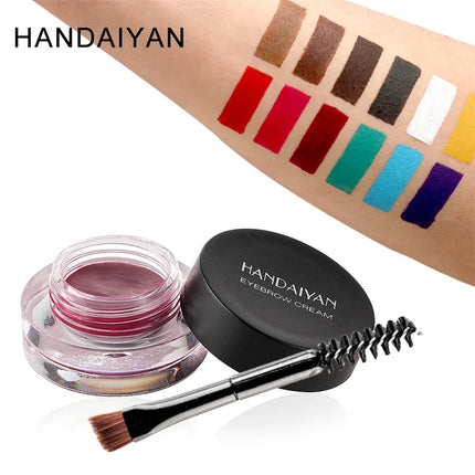 HANDAIYAN 12 Colors Eyebrow Gel Colorful Eyebrow Cream Eyebrow Dye Glue No Fading Waterproof Long Lasting Brow Makeup Cosmetics