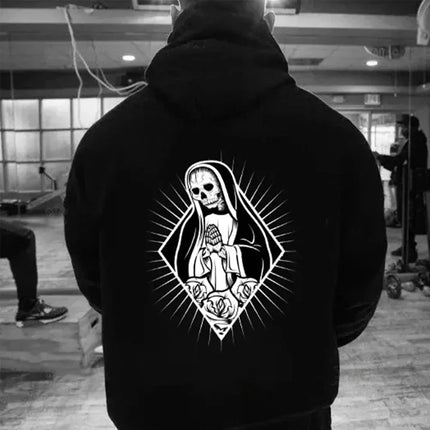 2025 unisex high-quality Santa Claus death hooded sweatshirt, trendy and fashionable, versatile vintage classic sportswear.