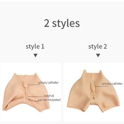 YUERUGOU K-P Men Silicone Fake Vagina Pants Sexy Butt Shemale Cosplay Crossdresser Drag Queen Hip Enhancer Pants 6 Colors
