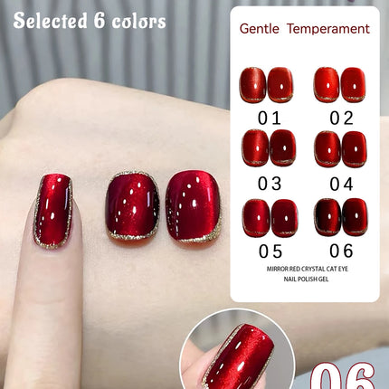 MIANEL 12ML Burning Love Cat Eye Gel Polish 2025 New Arrival - Brightening Dragon Fruit Pink with Glass Bead Cat Eye Nail Art