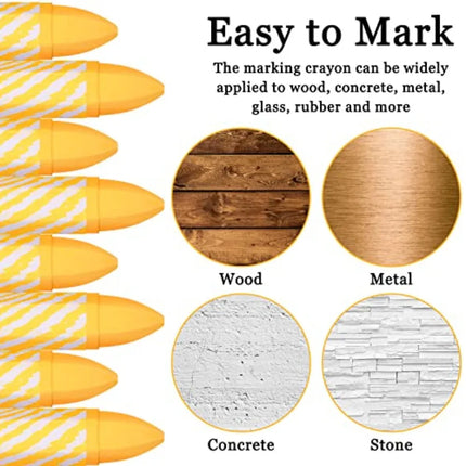24 Pcs Lumber Crayons Bulk Wax Tire Marker Drawing Crayons for Marking on Lumber Metal Wood Carton Ceramics Glass Plastic, 3.94