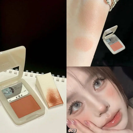 Matte Blusher Palette Soft Silky Cheek Natural Facial Rouge Plate Mashed Potato Lasting Nude Low Saturation Powder Blusher Disk
