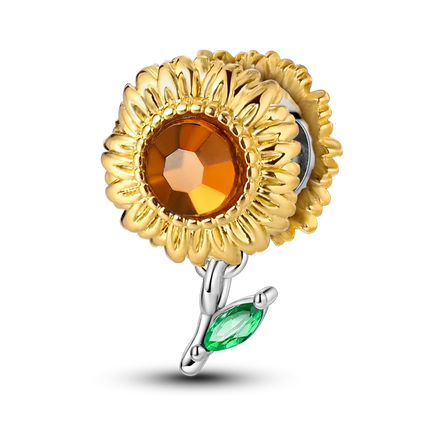 Gold Series DIY Charms Bead Original 925 Sterling Silver Inlaid Zirconium Sun Leopard Pendants Fit Bracelet Jewelry Gift Marking