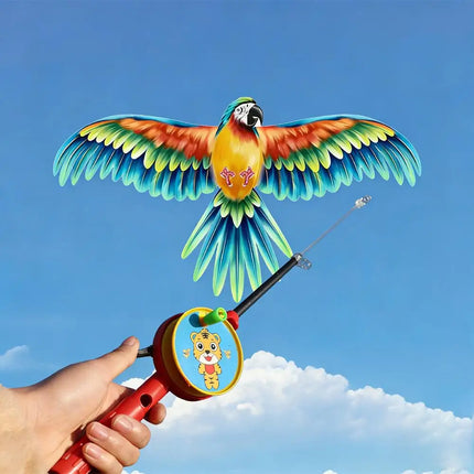 35cm Fishing Rod Kite Toys For Kids Vivid Butterfly Swallow Parrot Easy To Fly Goldfish Kites Garden Decor Ornament