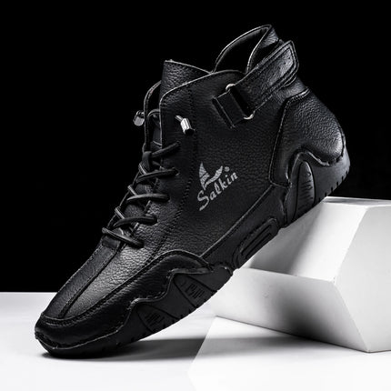 New Handmade Men Boots Design Sneakers Man Outdoor Casual Leather Men Sneakers Ankle Boots Trekking Fall Breathable Hot Sale