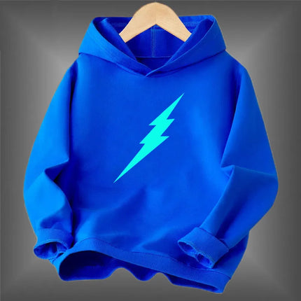 Young students Animal Spider Print clothes Fluorescent hoodie Boys Luminous long-sleeved Basic coat for Spring Autumn