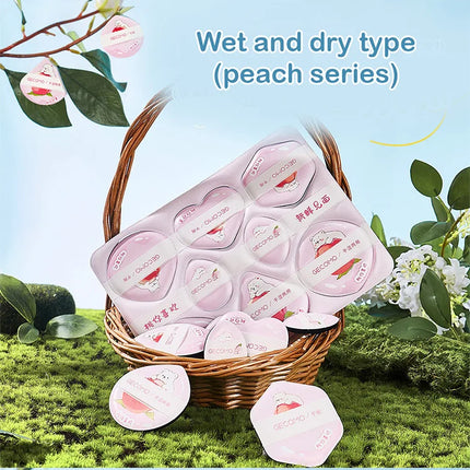 GECOMO 8 PCS Peach Powder puff Series Super Soft Wet And Dry Dual-use Skin-friendly Makeup Sponge