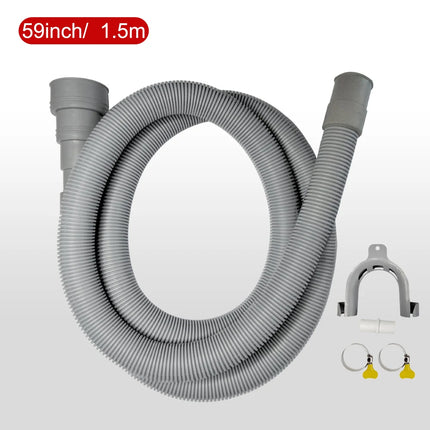 1pc Washing Machine And Dishwasher Drain Pipe Kit, Including Flexible Corrugated Pipe, Extension Adapter And Hose Clamp