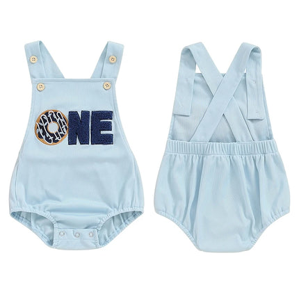 Newborn Baby Overalls Romper 1st Birthday Party Clothes Summer Adorable Sleeveless Square Neck Straps Tank Romper for Girl Boy