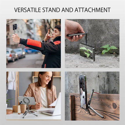 2026 Magnetic Tripod With Fence-Mounted Cold Shoe Handle Phone Tripod For Magsafe iPhone 16 15 14 13 12 Pro Android Desk Mount