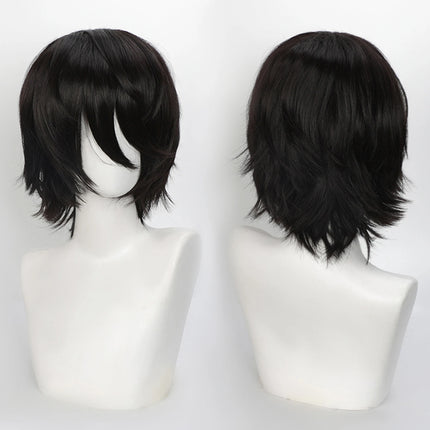 Cospaly Wigs Unisex Anime Wig 12cm/ 4.7 Inch Short Hair Wig Universal Costume Synthetic Wig with Bangs + Cap,for Party Festivals