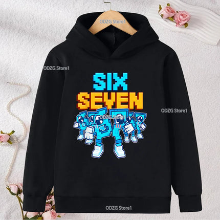 Autumn Winter Six Seven 67 Number Print Children's Hoodies Casual Fashion Boys Girls Long Sleeved Sweatshirt Warm Kids Pullovers