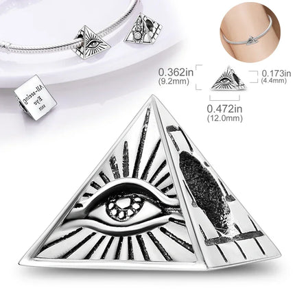Silver 925 Gold Pyramid Mummy Double Charm Elephant Beads Fit Original Bracelet DIY Fine Jewelry Accessories for Women Gifts