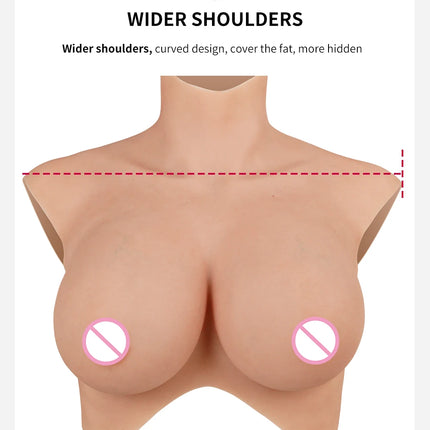 EYUNG 7/9th Boobs Plus Size Breast Cosplay Fake breasts K Cup Crossdressing Silicone Breastplate Fake Meme Crossdresser 50-110kg