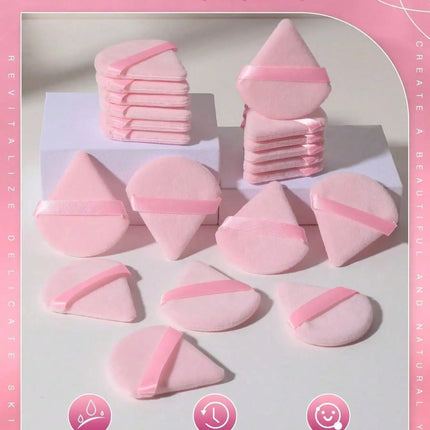 20/10/3/1pc Triangular Velvet Makeup Powder Puff, Facial Powder Puff, Reusable Makeup Powder Puff, And Eye Makeup Powder Puff