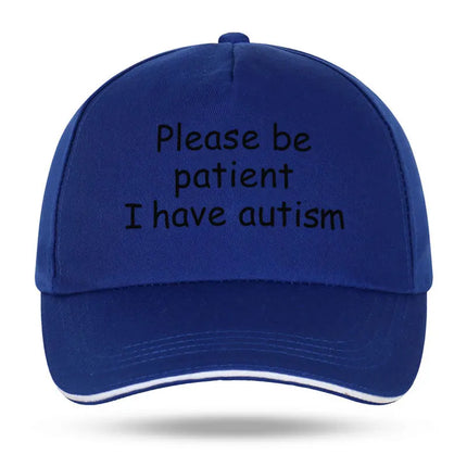 Please Be Patient I Have Autism Cap Baseball Cap Hat Outdoor Fish Women Printed Czapka Bonnet Spring Casual mens cap