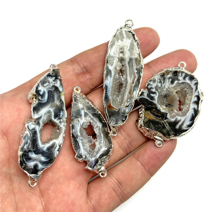 1pc Irregular Natural Stone Agate Druzy Connector Pendant Charms for Jewelry Making DIY Earring Necklace Accessory Jewellery