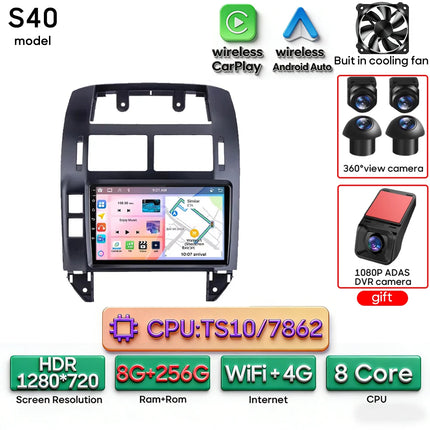 Android Car Radio Multimedia Car Radio Stereo Head Unit for Volkswagen Polo Mk4 2001 - 2011 with GPS Navigation Wireless CarPlay