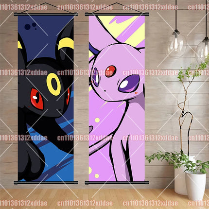 Pokémon Anime Theme Poster Scroll Painting Eevee Squirtle Charmander Pikachu Bulbasaur Photography Background Wall Friend Gift