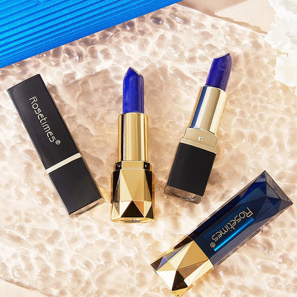 Color Changing Blue Rose Lipstick - Mood Lip Balm Long Lasting Non-Transfer Kiss Proof Lip Makeup