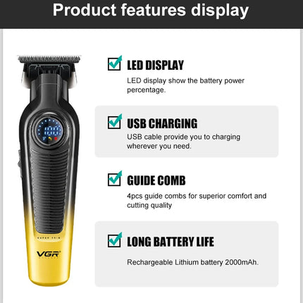 Barber Professional Hair Cutting Machine for Men Professional Kit DLC Blade 10000RPM VGR V-196 V-996 ROSYOUS RS-620