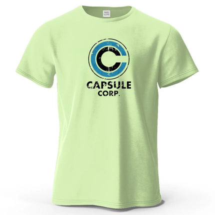 S-4XL Capsule Corp 100% Cotton Funny Printing Japan Anime Men T Shirt Tee Summer Streetwear Tops Fashion Brand Tshirt Clothing