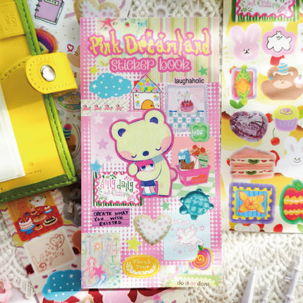 20 Sheets Series Sticker Book, Cartoon Aesthetic Style Material Handbook, Animals Stickers for DIY Scrapbooking Journaling