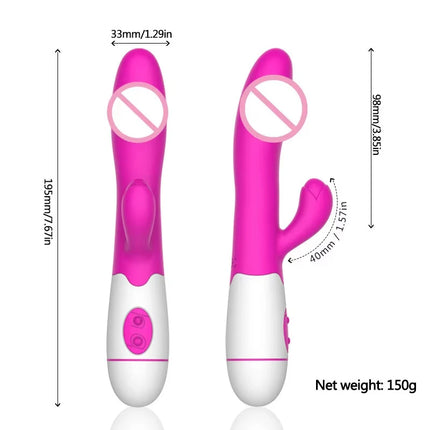 Rabbit Vibrator for Women 30 Speed Rechargeable G Spot Clitoris Stimulator Dildo Vagina Female Masturbator Sex Toys for Aldult