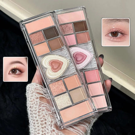 12-Color Tea Apricot Eye Makeup Palette Low Saturation Eyeshadow Palette Pearlescent Matte Shimmer Earth Color Eye Shadow Beauty