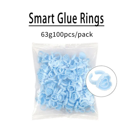 Wholesale 100Pcs Disposable Eyelash Glue Fan Cup Rings Holder Container Tattoo Pigment Eyelash Extension Tools Lash Supplies