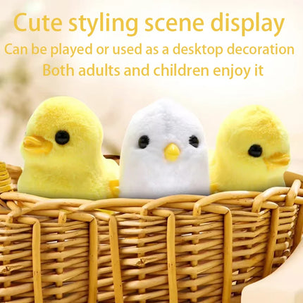 1-Pack Cute Jumping Chicken and Duck Wind-Up Toy, Simulated Plush Interactive Small Animal Toy, Birthday Gift