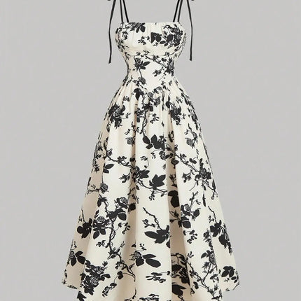New Women's Print Spaghetti Strap Dress Summer Fashion Elegant Casual Office Party Casual Dresses For Women Robe Femme Vestidos