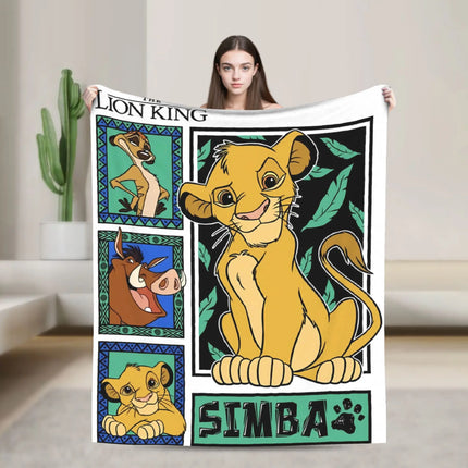 Warm BlanketGirls Boys Decorative Simba Lion King Throw Blanket  Flannel Bedspread Chair Sofa Bed Street Trend Sofa Bed Cover