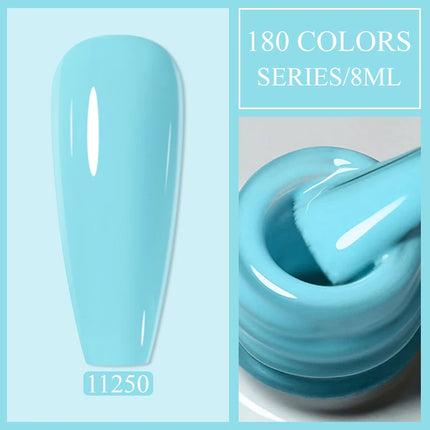 Parkson 8ml HEMA TPO FREE Color Gel Nail Polish Nude Pink Red Green Collection Nail Gel Polish Glitter Soak Off UV LED Gel