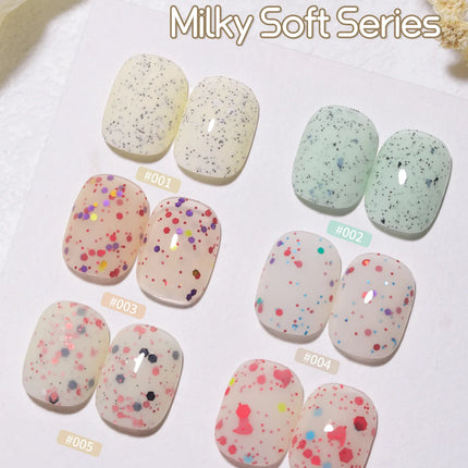 Milk White Glitter Nail Polish Gel Milk White Oreo Super Glitter Slice Cheese Nail Polish Internet Celebrity Style DIY Nail Glue