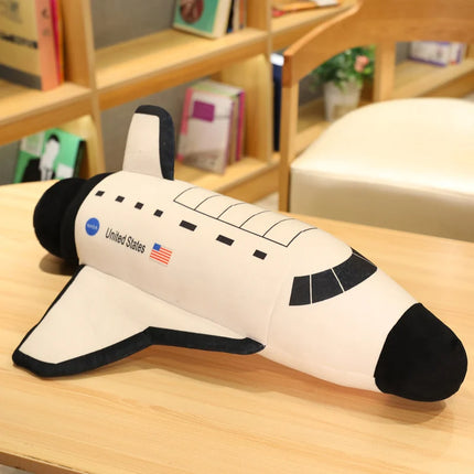 Plush Astronaut Spaceship Toy 1pc Stuffed Soft Doll Cartoon Pillow For Kids Creative Boys Birthday Gift Accompanying Decoration