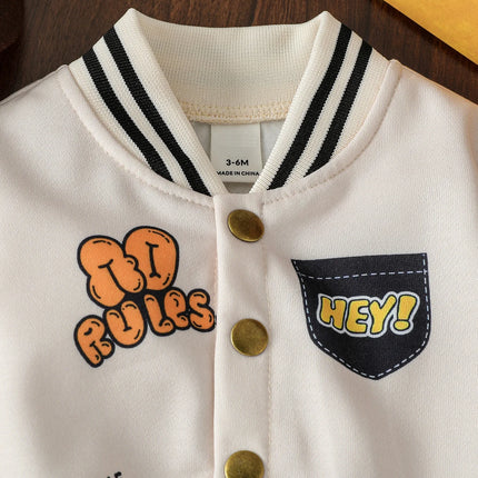 Baby Boys 2025 New Spring Autumn Baby Girls Boys Clothes Cartoon Letter Jacket Fashion Sports Costume Infant Sportswear For 1-3Y