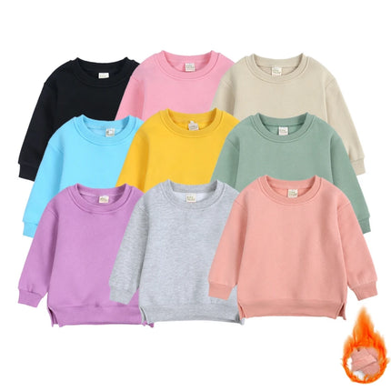 2026 Custom 1-7T Kids Sweatshirt Warm Thicken Fleece Pullovers Clothes Korean Baby Boys Girls Comfortable Hoodies Tops Clothing