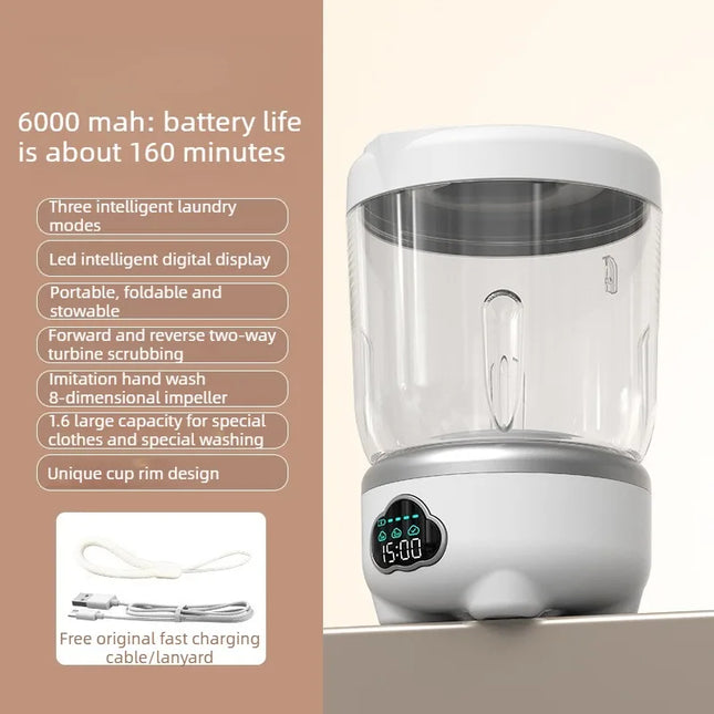 1.6L Foldable Mini Washing Machine Portable  Home Clothes Socks Underwear Cleaning Washing Machine Travel Washing Machine