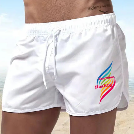 Men's Quick Drying Beach Trunks  Summer Swim Gym Shorts Surf Ventilate Drawstring Casual Fashion Daily Pants
