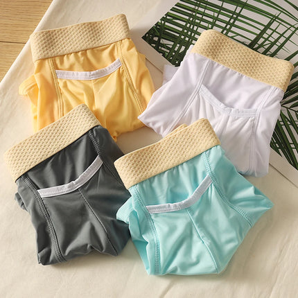 Summer Men's Boxers Underwear with Open Pockets Ultra-thin Breathable Ice Silk Panties Sports Quick Dry Cool Slim Home Shorts