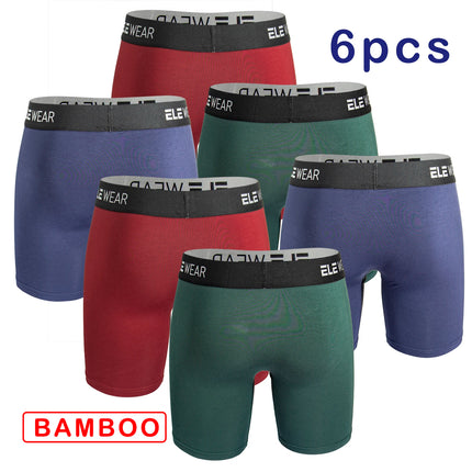 6 pcs Bamboo Men Underwear Boxers Breathable Mens Boxershorts Men's Panties Underpants Plus Size Fashion Boxers Briefs Trunks