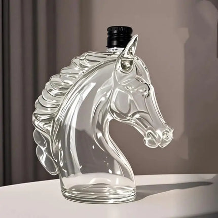 1Pc Whiskey Bottle Engraved Horse Head Shape Glass Decanter For Whiskey Bourbon Brandy Unique Liquor Bottle Gift For Lovers
