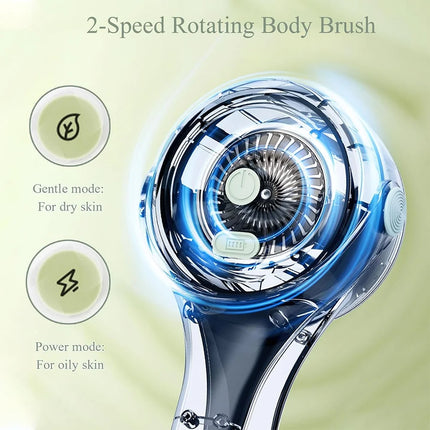 4in1 Electric Silicone Bath Brush，Soft Deep Cleaning Exfoliating Electric Bath Brush for Bathroom Skin Care Daily Use