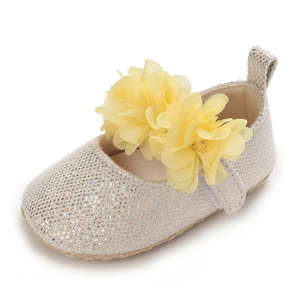 VALEN SINA  Newborn Baby Shoes Yellow Baby Girl Shoes Girl Classic Bowknot Sole Anti-slip PU Shoes First Walker Toddler Shoes