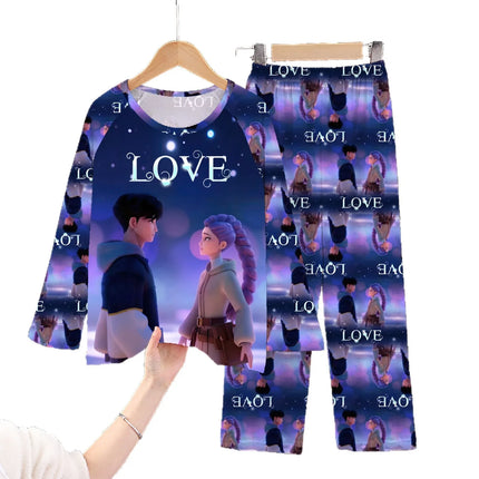 2026 Autumn Children Pajama Sets Cartoon Hunter Sleepwear for Kids 2-14years Teen Pijamas Boys Girls Loungewear Baby Clothes