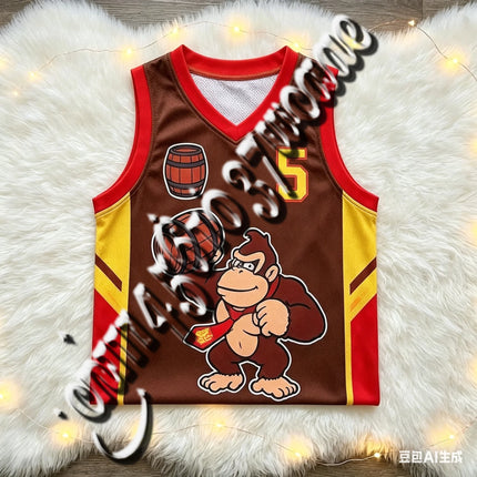 Bandai 2026 Donkey Kong Mario Full Character Summer Oversized Vest Jersey Family Matching Sports Vest