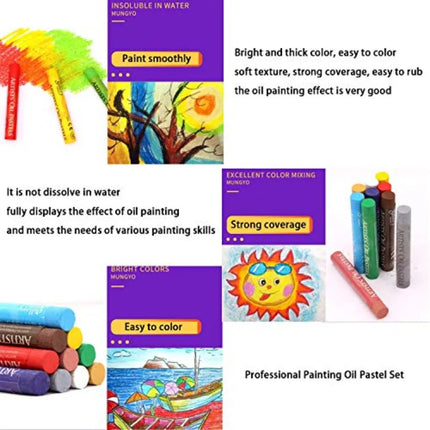 KUPTOOL Oil Pastel Set, Professional Painting Soft Oil Pastels Drawing Graffiti Art Crayons Washable Round Non Toxic Pastel Sti