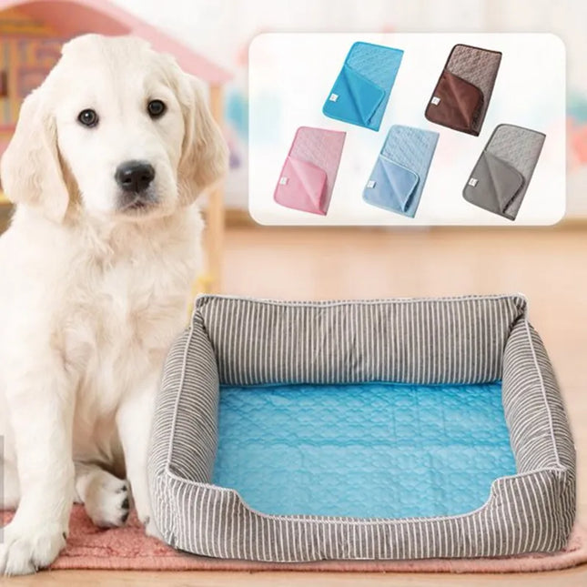 The Ultimate Cooling Pet Mat: Breathable, Washable Summer Pad for Dogs and Cats - Self-Cooling Blanket for Kennels, Crates, and Beds - Ice Silk