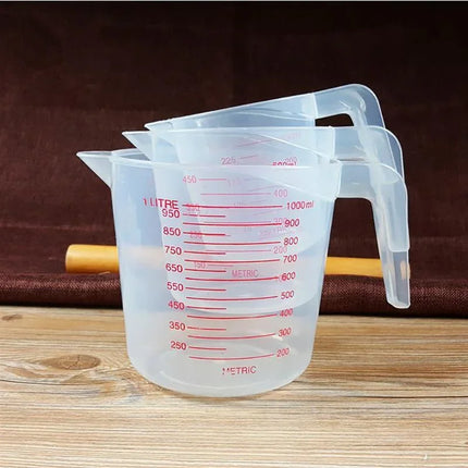 3pcs Baking Liquid Measuring Cups PVC Scale Cup Plastic Measuring Volume Beaker Kitchen Baking Tools 250/500/1000ml